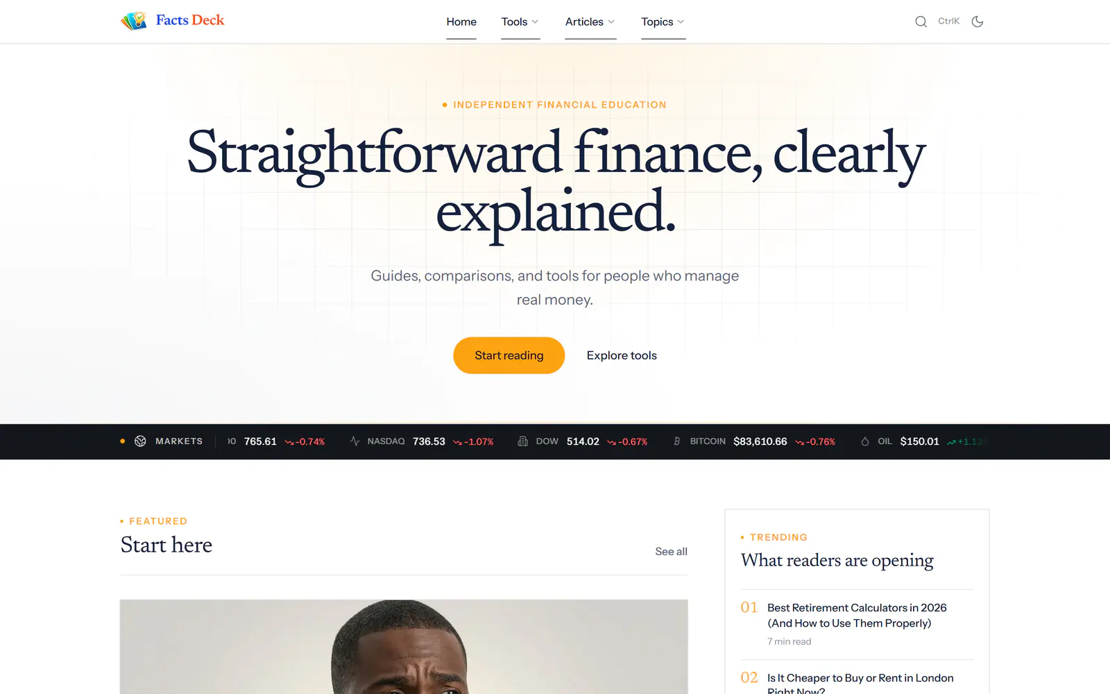 Facts Deck homepage