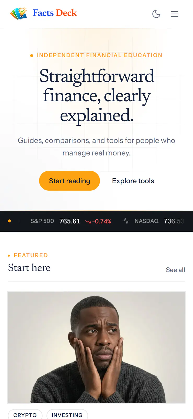 Facts Deck mobile — Home