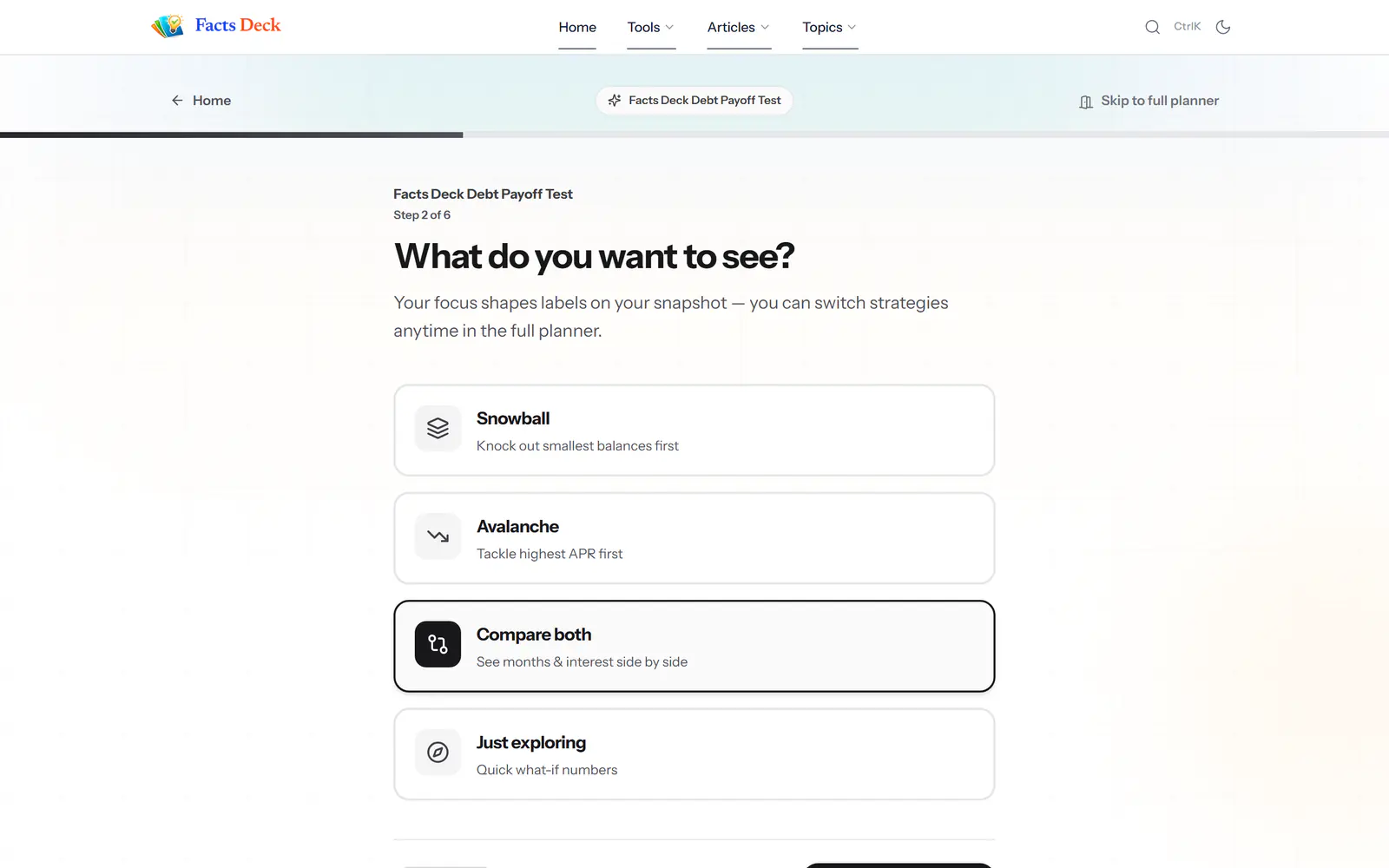 Debt Payoff Planner — Quick test